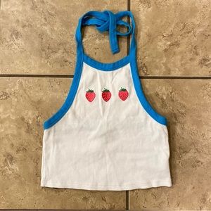 forever 21 strawberry halter top size s